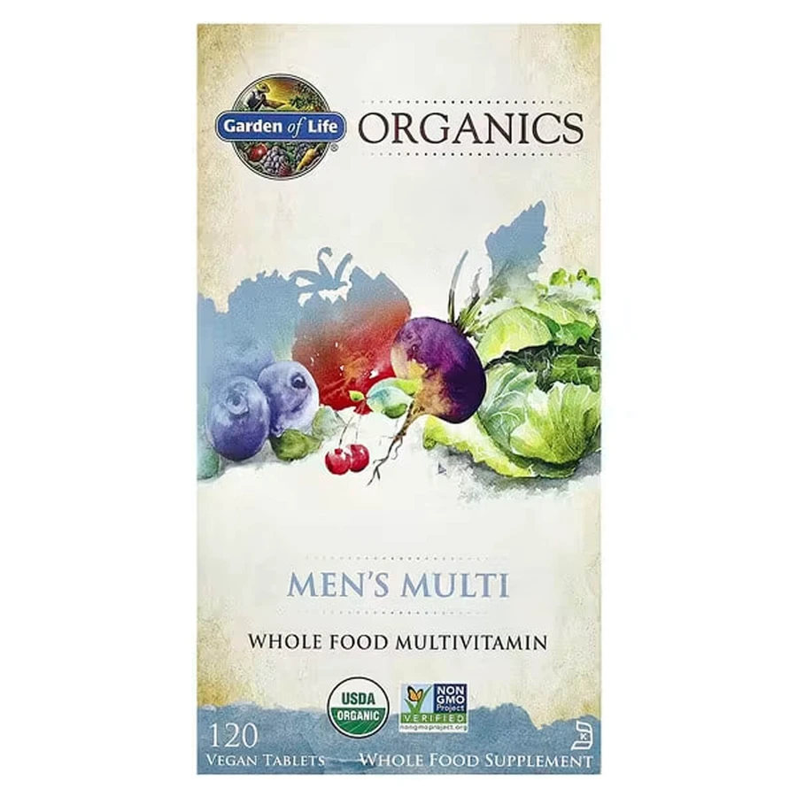 Вітаміни для чоловіків, Mens Multi, Garden of Life, цільнохарчові, 120 веганських таблеток: ціни та характеристики