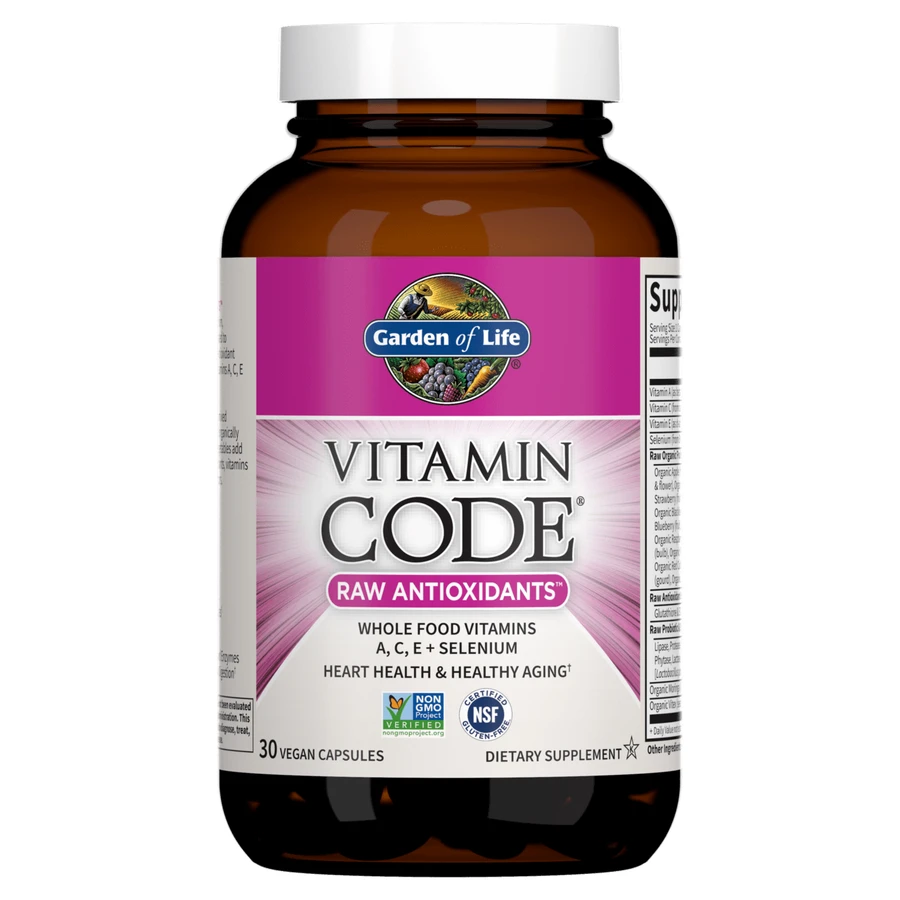 Сирі Вітаміни, Антиоксиданти, Raw Antioxidants, Garden of Life, Vitamin Code, 30 вегетаріанських капсул: ціни та характеристики