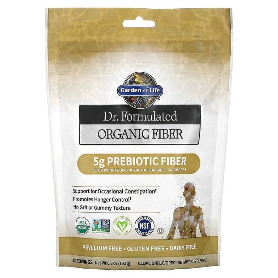 Клітковина пребіотична, Prebiotic Fiber, Garden of Life, органік, порошок, 192 г: ціни та характеристики