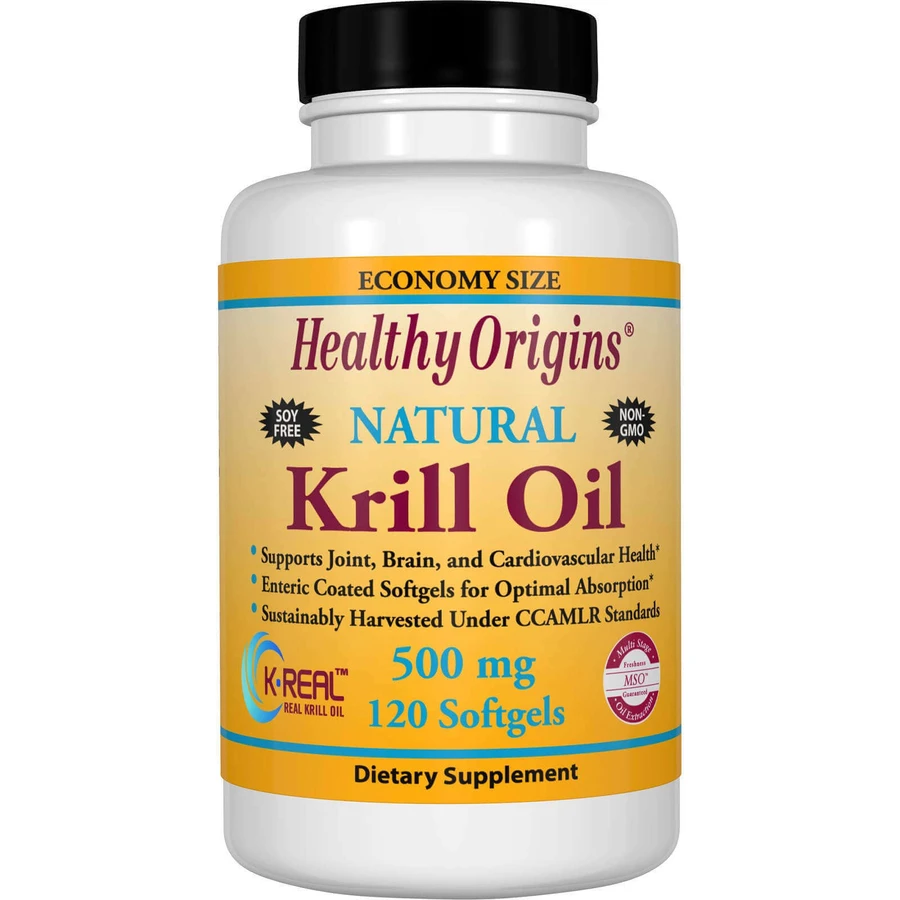 Масло криля, Krill Oil, Healthy Origins, ваніль, 500 мг, 120 капсул: ціни та характеристики