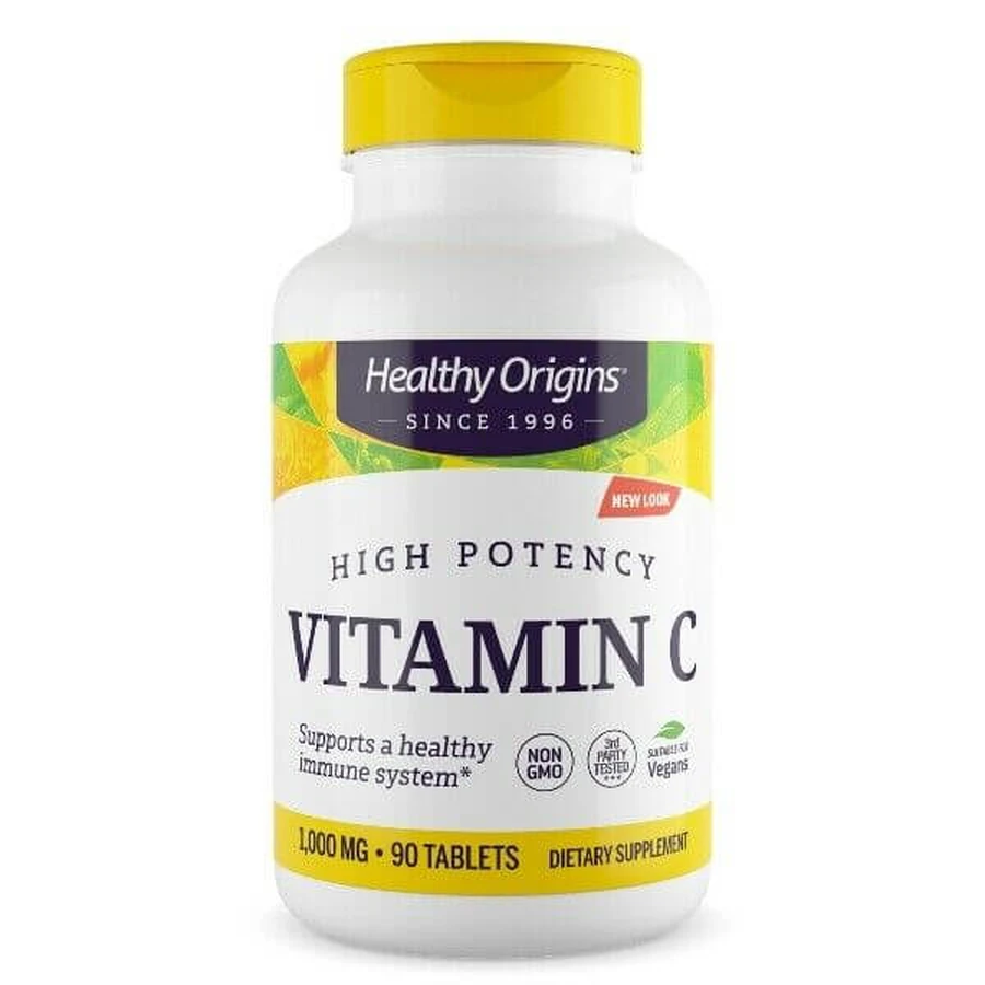 Вітамін С, Vitamin C, Healthy Origins, 1000 мг, 90 таблеток: ціни та характеристики