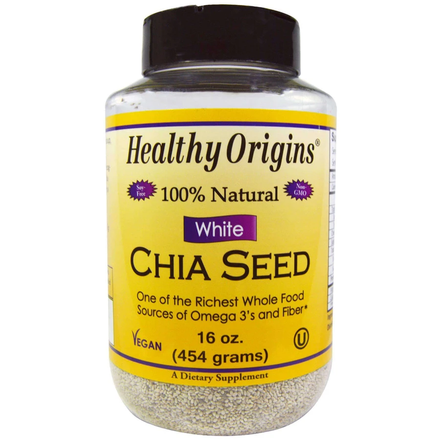 Білі насіння Чіа, White Chia Seed, Healthy Origins, 454 г: ціни та характеристики