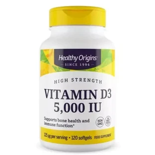 Вітамін Д3 в олії МСТ, Vitamin D3 in MCT Oil, Healthy Origins, 5000 МО, 120 гелевих капсул