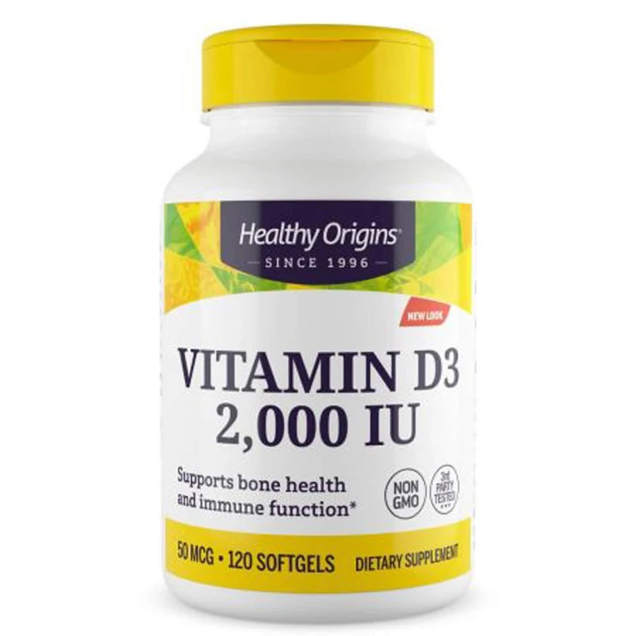 Витамин Д3 в масле МСТ, Vitamin D3 в MCT Oil, Healthy Origins, 2000 МЕ, 120 гелевых капсул: цены и характеристики