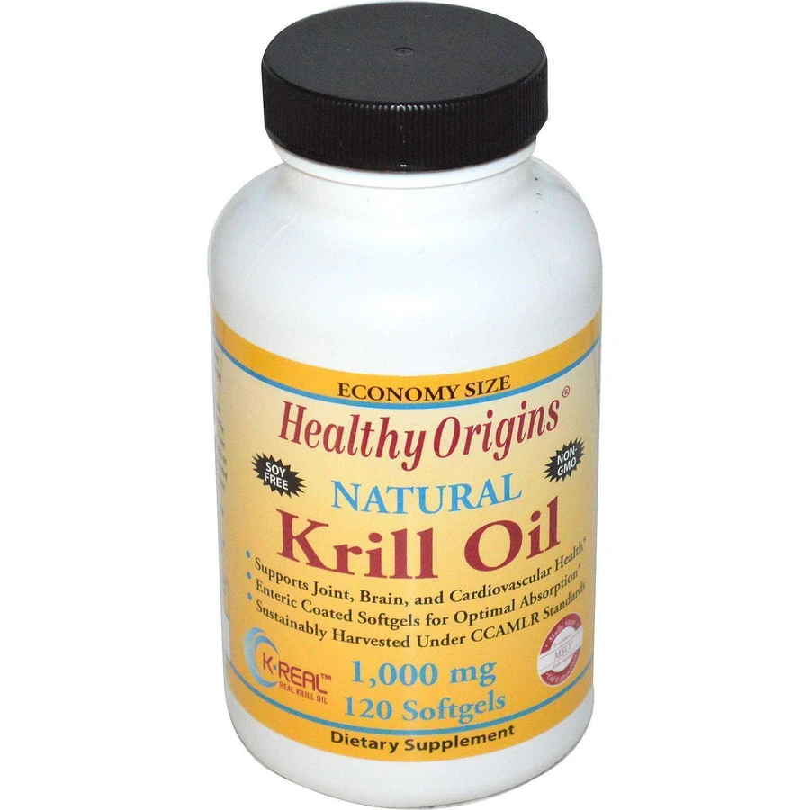 Масло криля, Krill Oil, Healthy Origins, ваниль, 1000 мг, 120 капсул: цены и характеристики