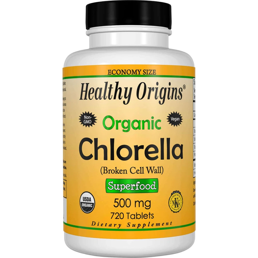 Хлорела, Chlorella, Healthy Origins, органік, 500 мг, 720 таблеток: ціни та характеристики