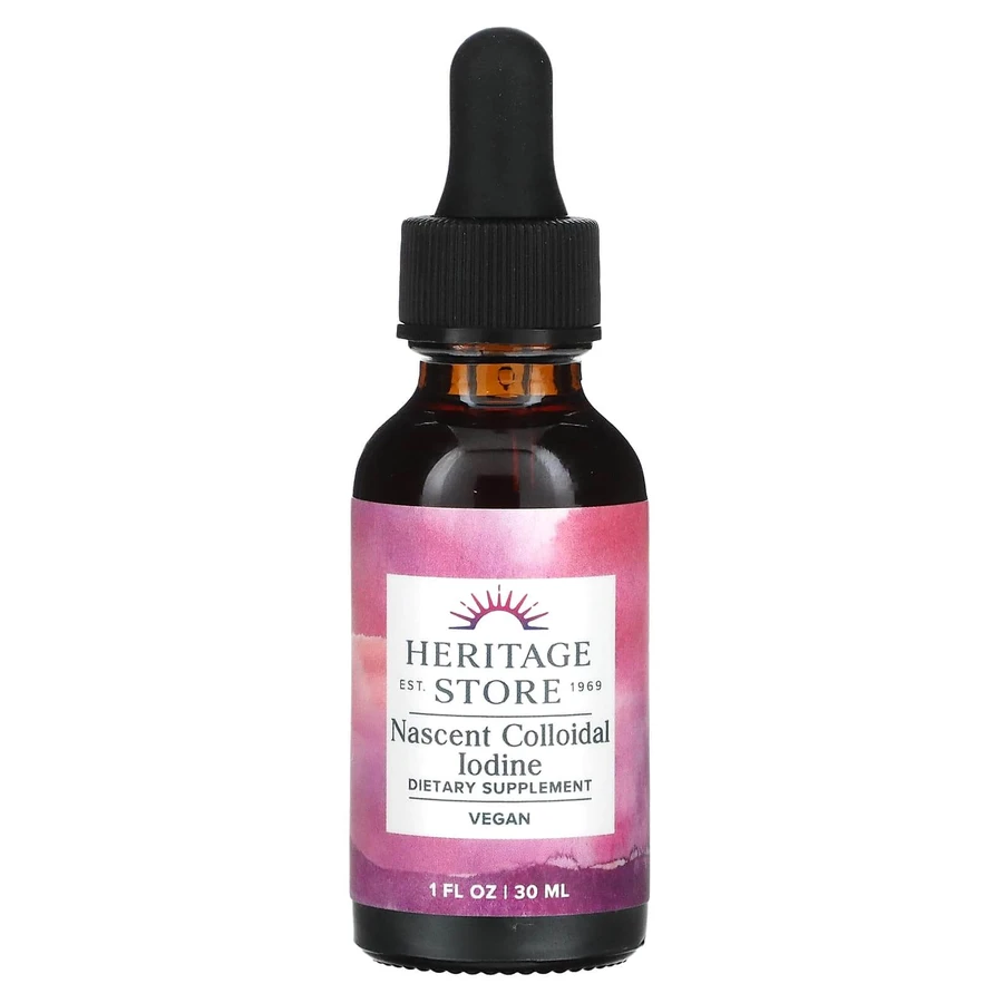Атомарный йод, коллоидный, Nascent Iodine Colloidal, Heritage Store, 246 мкг, 30 мл: цены и характеристики