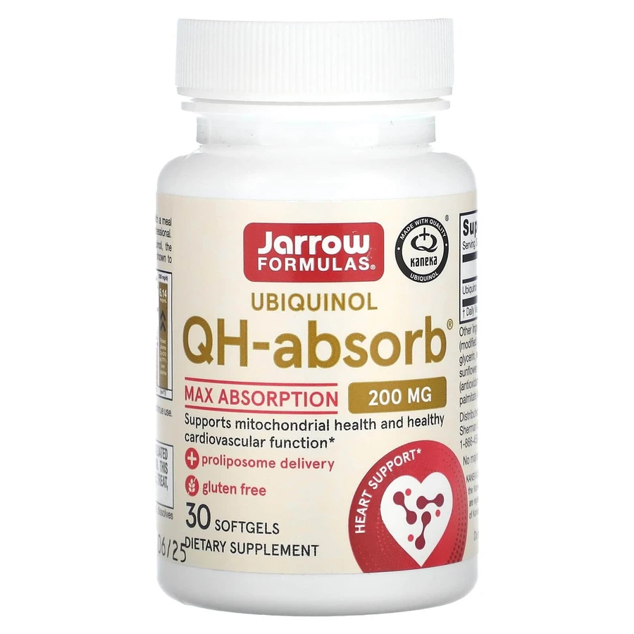 Убихинол, Ubiquinol, QH-Absorb, Jarrow Formulas, 200 мг, 30 капсул: цены и характеристики