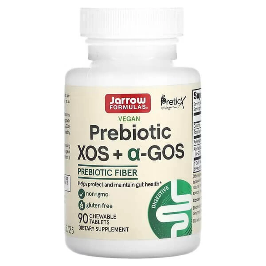 Пребиотик XOS+a-GOS, пребиотическая клетчатка, Prebiotic, Jarrow Formulas, 90 жевательных таблеток: цены и характеристики
