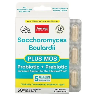 Сахаромицеты буларди, Saccharomyces Boulardii + MOS, Jarrow Formulas, 30 капсул