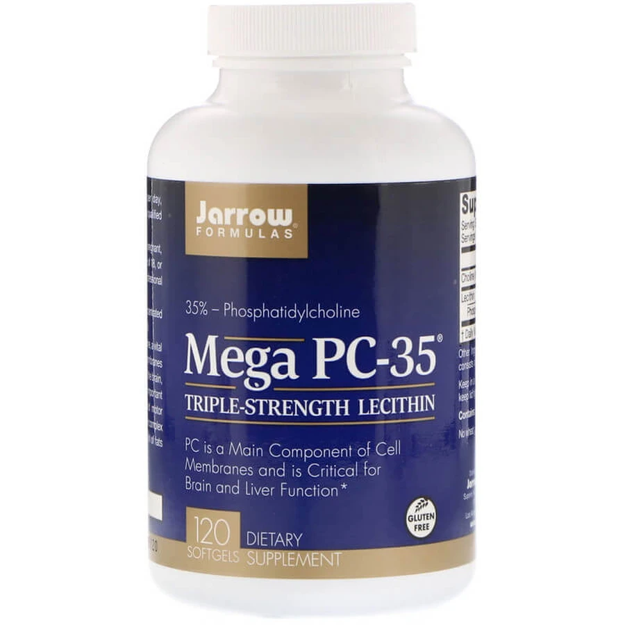 Meга PC-35, Mega PC-35 Лецитин потрійної дії, Jarrow Formulas, 120 капсул: ціни та характеристики