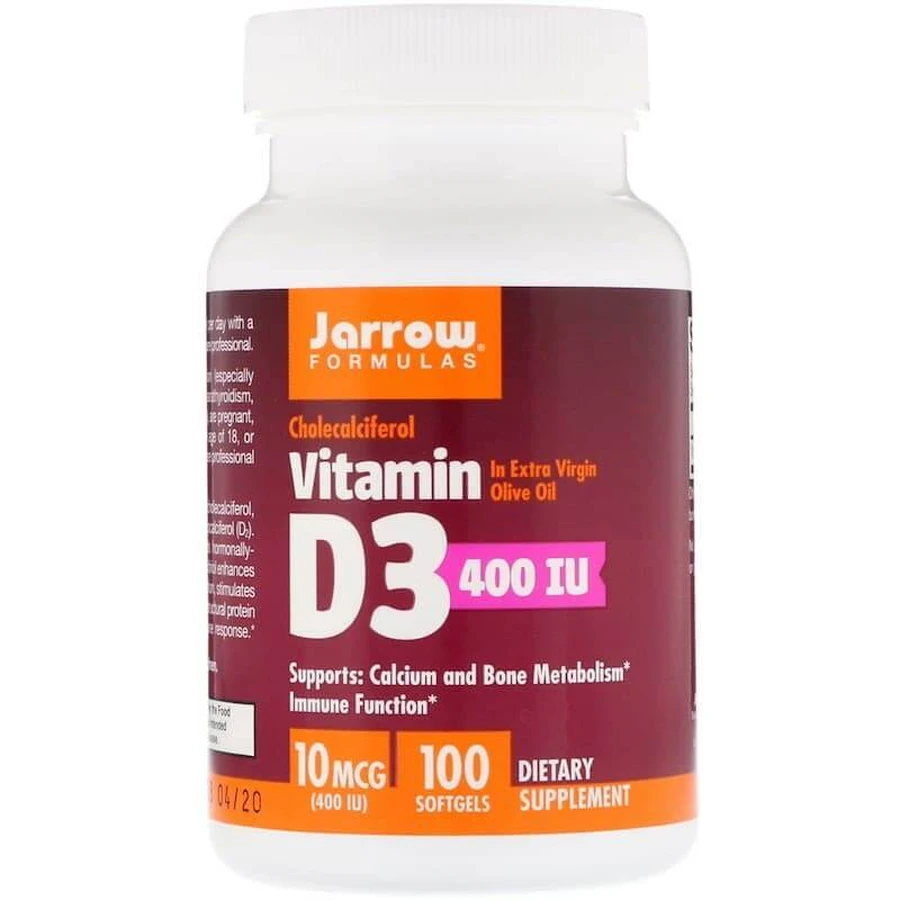 Витамин Д3 (холекальциферол), Vitamin D3, Jarrow Formulas, 400 МЕ, 100 капсул: цены и характеристики