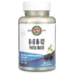 Витамины B-6, B-12 и фолиевая кислота, B6, B12 Folic Acid, KAL, вкус черной вишни, 60 леденцов