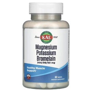 Магній, калій, бромелайн, Magnesium Potassium Bromelain, KAL, 60 таблеток