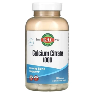 Цитрат кальцію, Calcium Citrate, KAL, 1000 мг, 180 таблеток