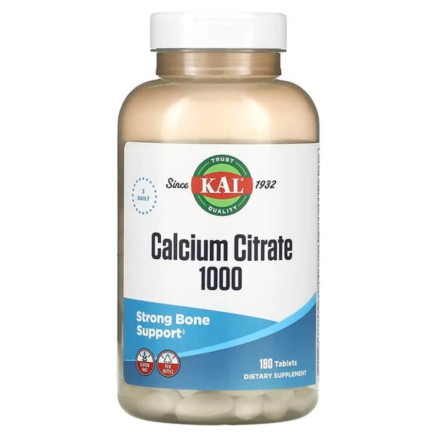 Цитрат кальцію, Calcium Citrate, KAL, 1000 мг, 180 таблеток: ціни та характеристики