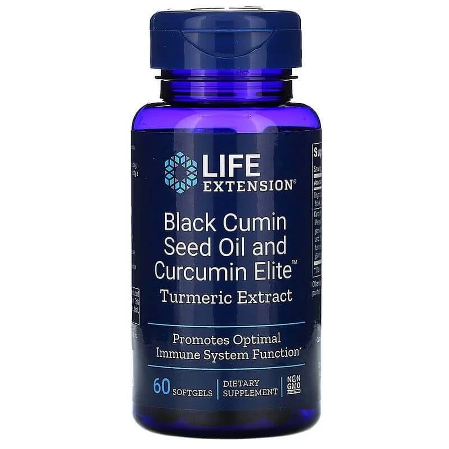 Масло из семян черного тмина и куркумина, Black Cumin Seed Oil and Curcumin, Life Extension, 60 гелевых капсул: цены и характеристики