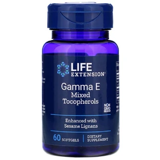 Вітамін Е: гамма E змішані токофероли (Gamma E Tocopherols), Life Extension, 60 капсул