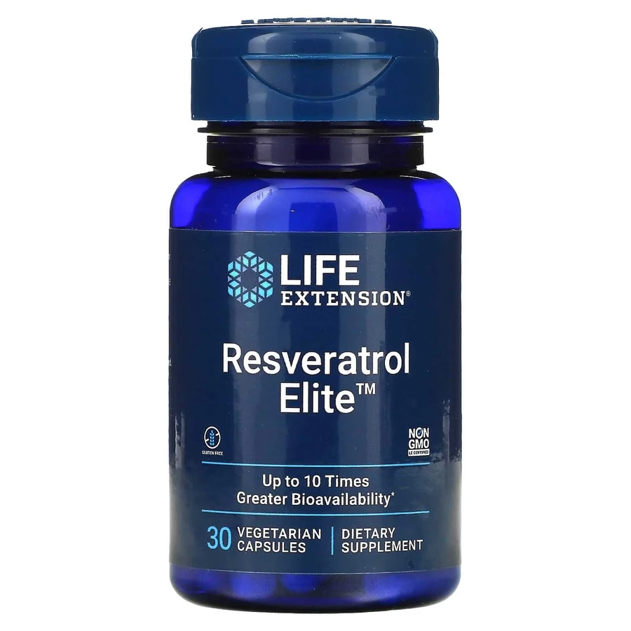 Ресвератрол, Resveratrol, Life Extension, 100 мг, 30 вегетаріанських капсул: ціни та характеристики