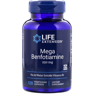 Бенфотіамін Мега, Benfotiamine, Life Extension, 250 мг, 120 капсул
