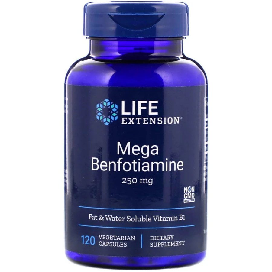 Бенфотіамін Мега, Benfotiamine, Life Extension, 250 мг, 120 капсул: ціни та характеристики