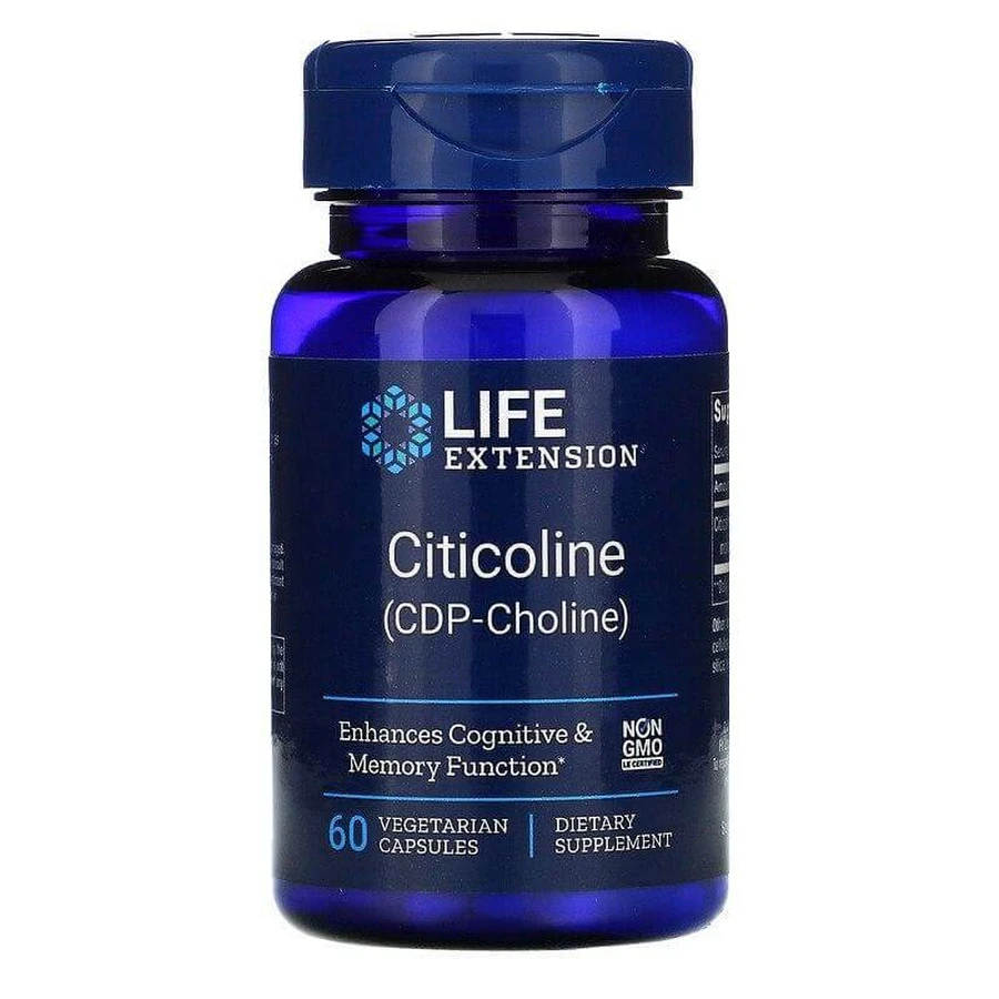 Когницин цитиколин, CDP-холин, Cognizin, CDP-Choline, Life Extension, 250 мг, 60 капсул: цены и характеристики