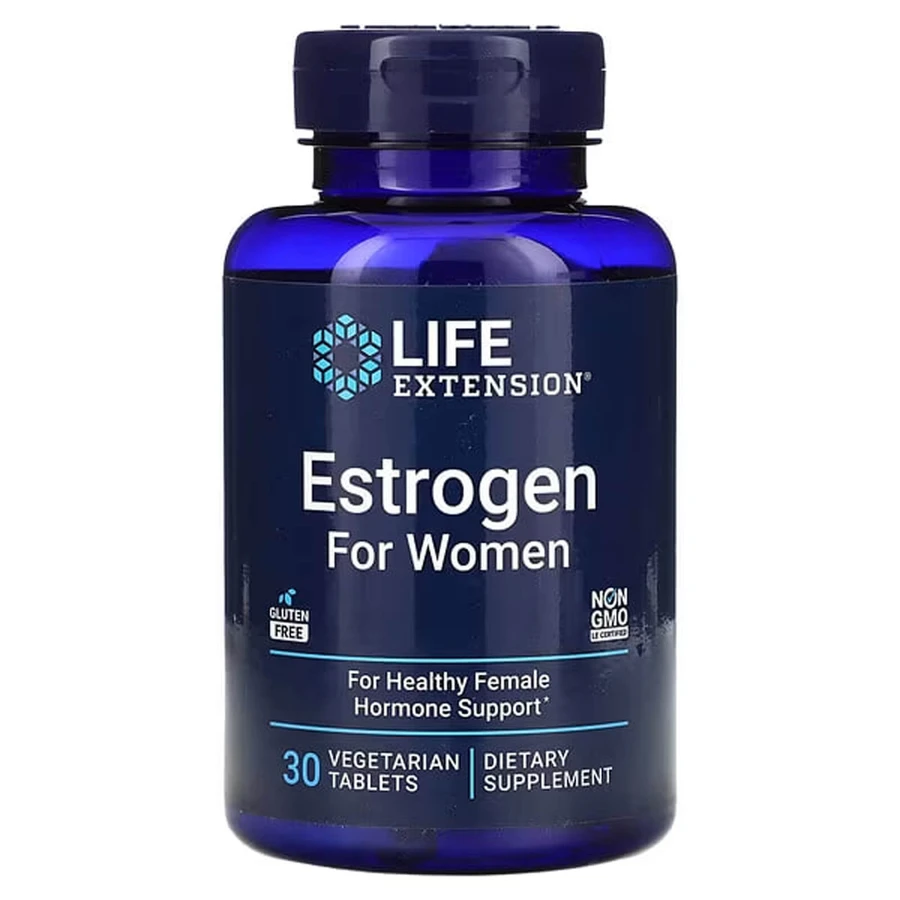Естроген рослинний, Natural Estrogen, Life Extension, 30 вегетаріанських таблетки: ціни та характеристики