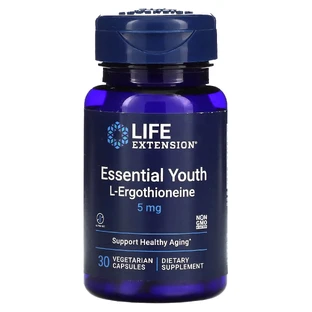L-ерготіонеїн, Essential Youth L-Ergothioneine, Life Extension, підтримка молодості, 5 мг, 30 вегетаріанських капсул