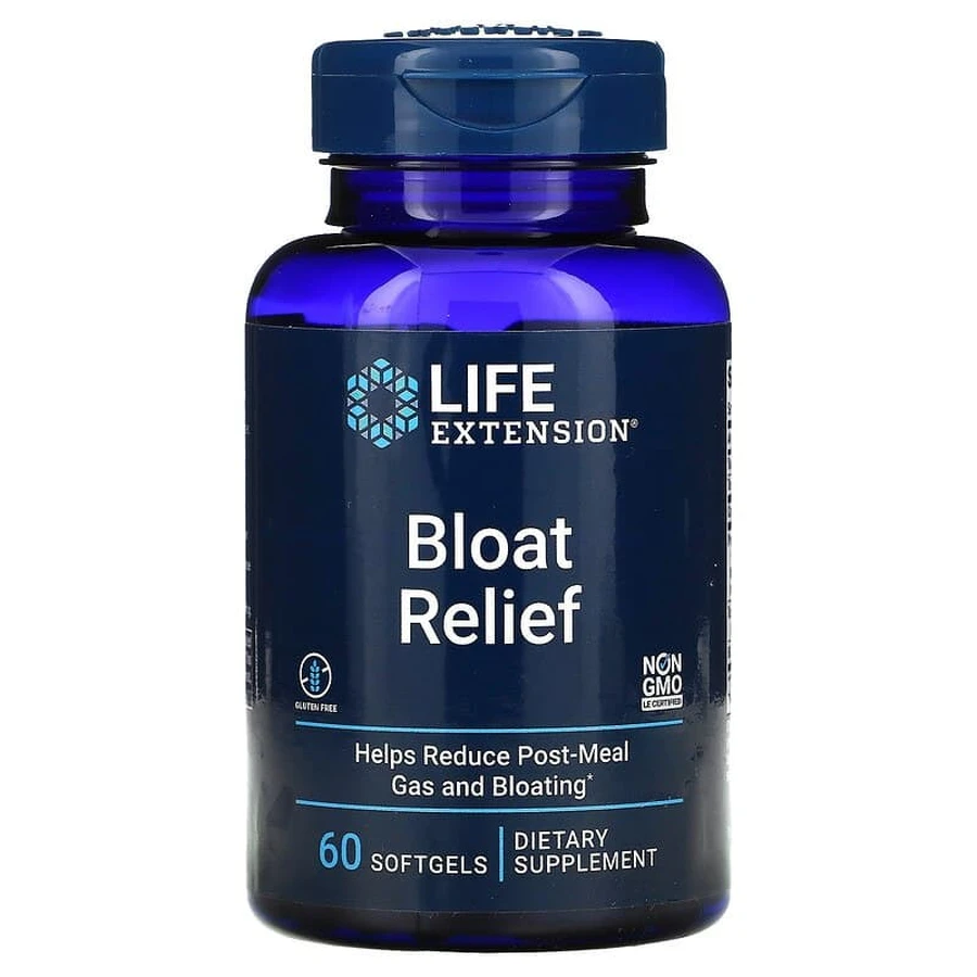 Засіб від здуття живота, Bloat Reliefe, Life Extension, 60 гелевих капсул: ціни та характеристики