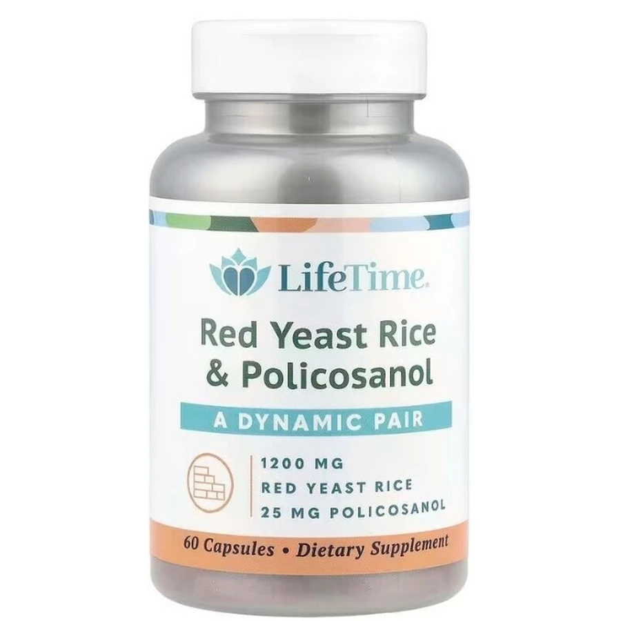 Поликозанол и красный рис (Red Yeast Rice & Policosanol), Life Time Vitamins, 60 капсул: цены и характеристики