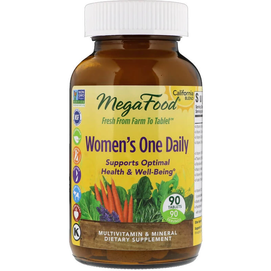 Витамины для женщин, Women's Multivitamin Mineral, MegaFood, 1 в день, 90 таблетки: цены и характеристики