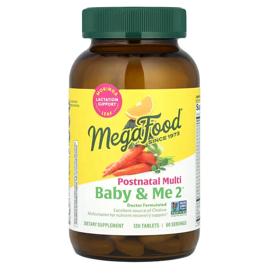 Мультивітаміни для жінок після пологів, Baby & Me 2, MegaFood, 120 таблеток: ціни та характеристики