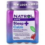 Поддержка сна, Sleep + Calm, Natrol, вкус клубники, 60 жевательных конфет