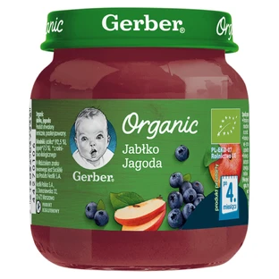 Gerber Organic десерт, яблоко, черника, после 4 месяцев, 125 г