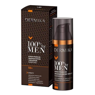 Dermika 100% For Men 50+ Крем проти зморшок денний та нічний, 50 мл