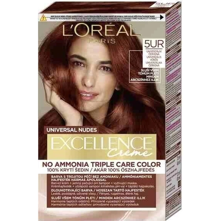 L'Oréal Paris Excellence Nudes Copper 5UR Универсальный красный 1×1 шт, перманентный цвет волос: цены и характеристики