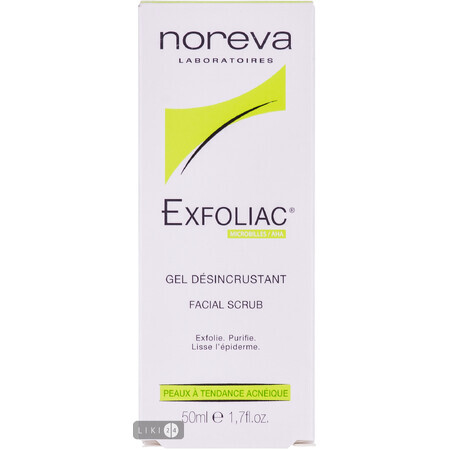Скраб-гель Noreva Exfoliac с AHA отшелушивающий для жирной проблемной кожи, 50 мл