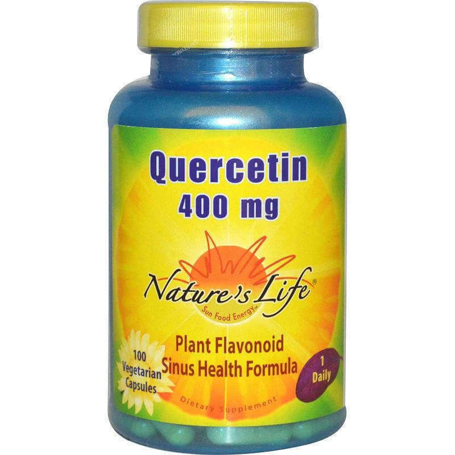 Кверцетин, Quercetin, Nature's Life, 400 мг, 100 вегетаріанських капсул: ціни та характеристики