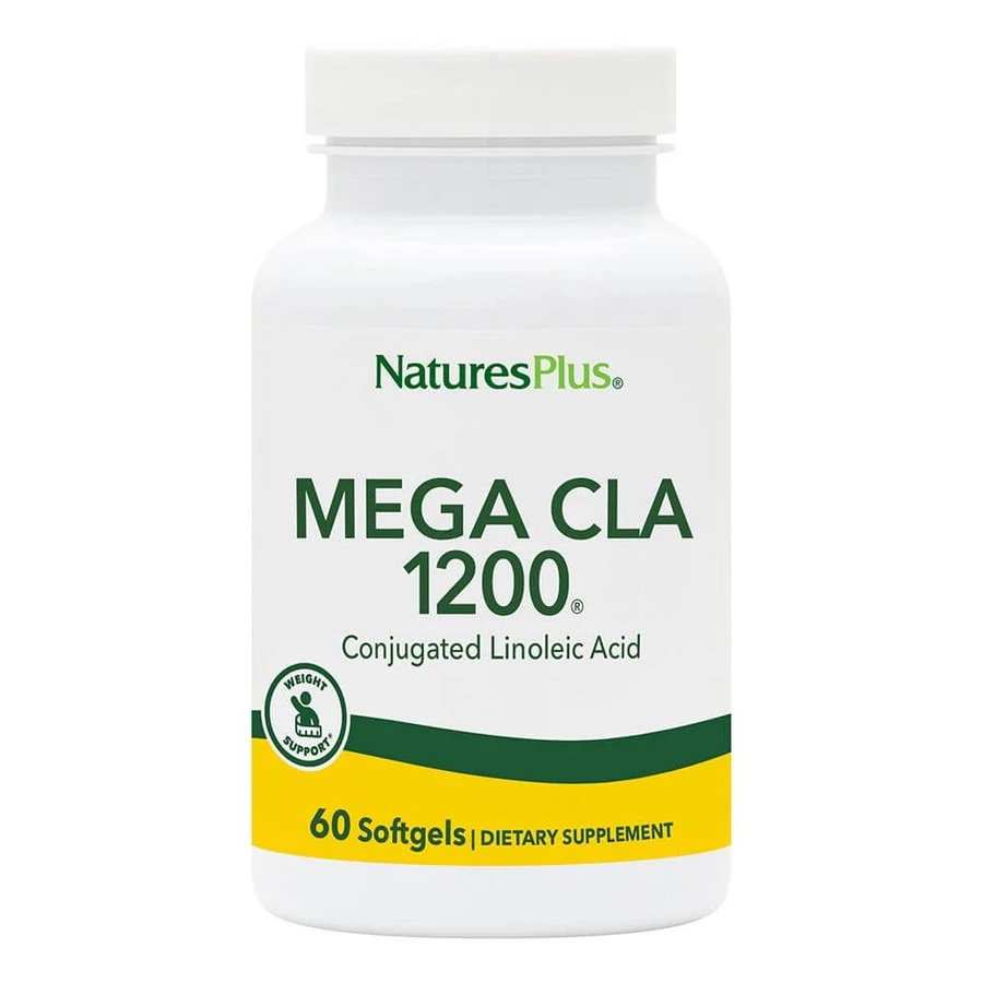 Кон'югована лінолева кислота, Mega CLA, Natures Plus, 1200 мг, 60 капсул: ціни та характеристики