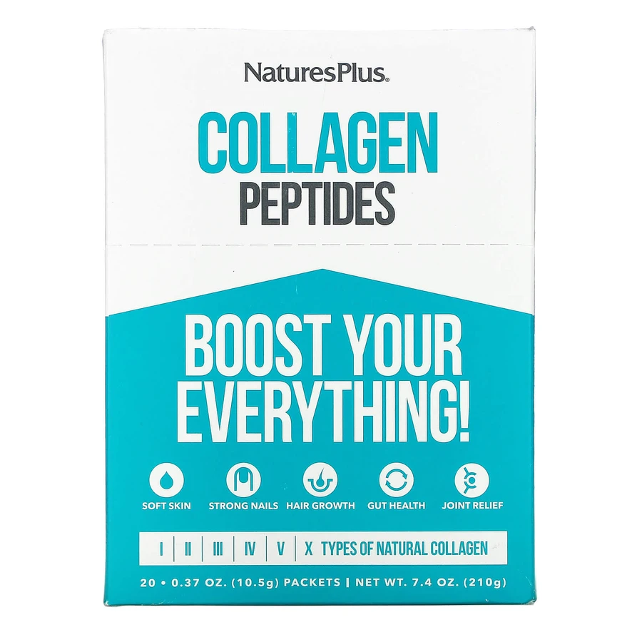 Колагенові пептиди, Collagen Peptides, Natures Plus, 20 пакетиків в стіках по 10,5 г : ціни та характеристики