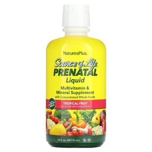 Вітаміни для вагітних, Prenatal Liquid, Natures Plus, тропічний смак, 887.1 мл