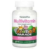 Вітаміни для дітей, Multi-Vitamin and Mineral, Natures Plus, Animal Parade, смак кавуна, 180 жувальних цукерок зі смаком кавуна