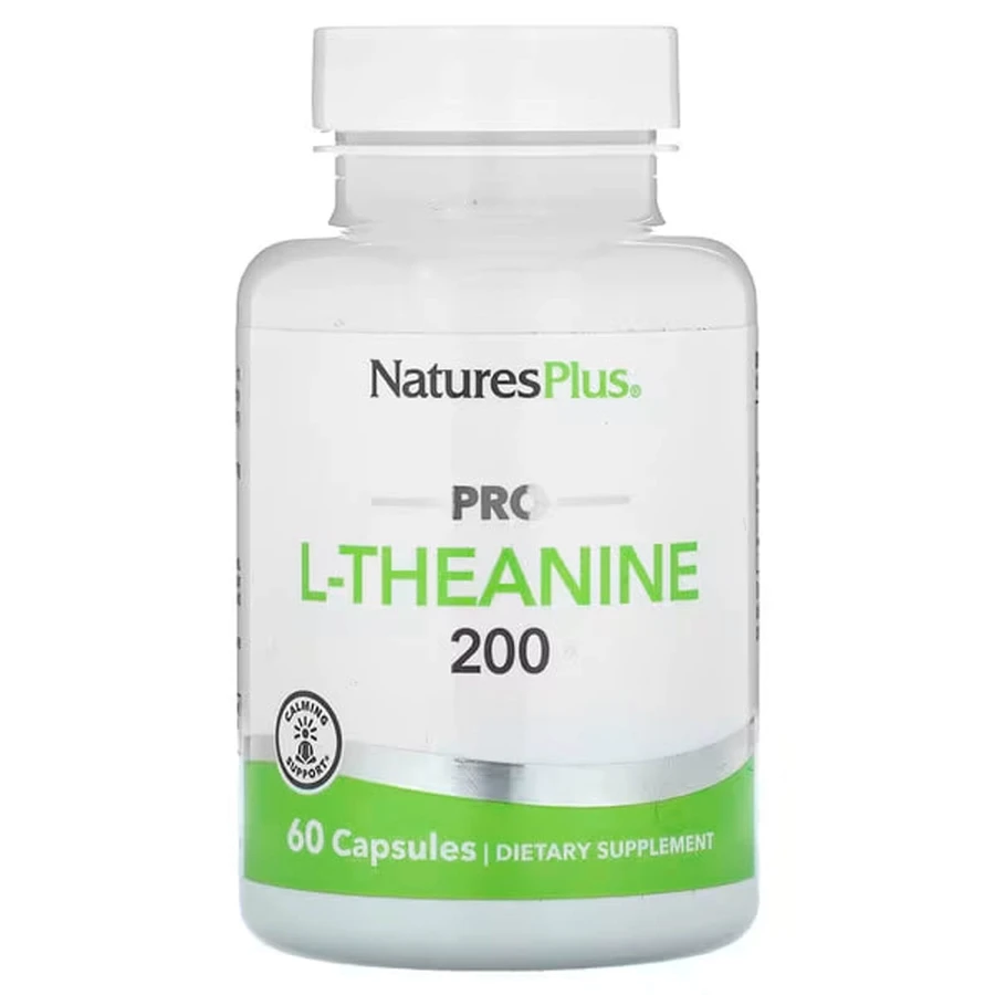 L-теанин О 200, Pro L-Theanine, Natures Plus, 200 мг, 60 капсул: цены и характеристики