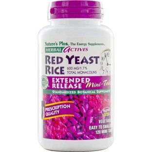 Красный дрожжевой рис, Red Yeast Rice, Natures Plus, Herbal Actives, 600 мг, 120 таблеток