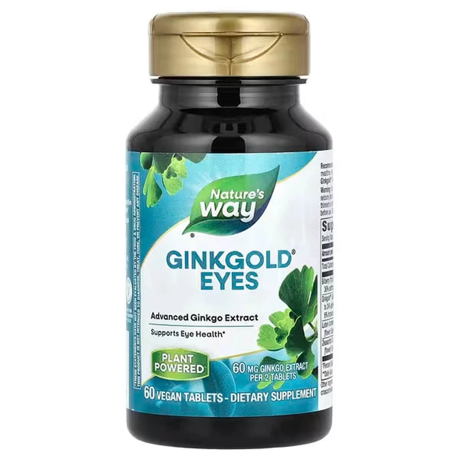 Каротиноїди комплекс, Ginkgold Eyes, Nature's Way, 60 мг, 60 веганських таблеток (30 мг на таблетку): ціни та характеристики