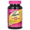 Мультивитамины для волос, кожи и ногтей, Natures Way, Alive! клубника, 60 жевательных конфет
