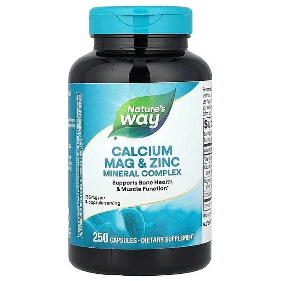 Кальций Магний Цинк, Calcium, Mag & Zinc, Nature's Way, 765 мг, 250 капсул: цены и характеристики