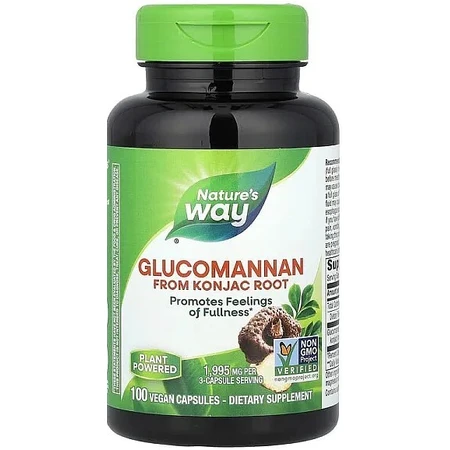 Глюкоманнан коньяк, Glucomannan Konjac, Nature's Way, корень, 1995 мг, 100 капсул: цены и характеристики