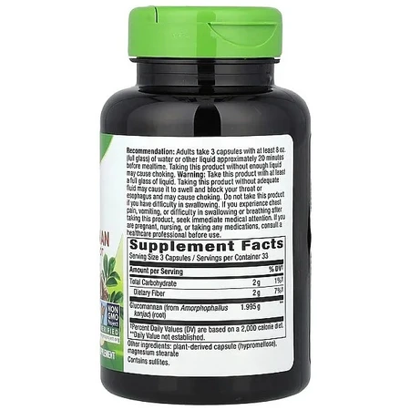 Глюкоманнан коньяк, Glucomannan Konjac, Nature's Way, корень, 1995 мг, 100 капсул: цены и характеристики