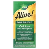 Кальций, формула костей, Alive! Calcium, Nature's Way, Alive!, максимальное усвоение, 60 вегетарианских таблеток